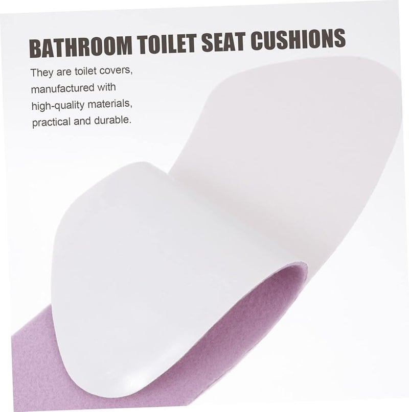 8 أزواج من وسائد مقعد المرحاض اللاصقة ذاتية اللصق، وسائد حمام ناعمة قابلة للغسل للراحة والدفء - Image 4